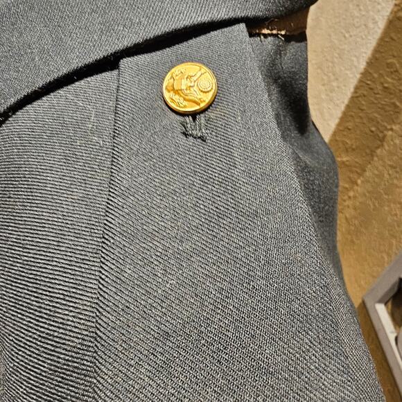 Vintage U.S. Army Dress Green Uniform Coat Jacket 38L Gold Buttons Military Issu - Picture 7 of 11